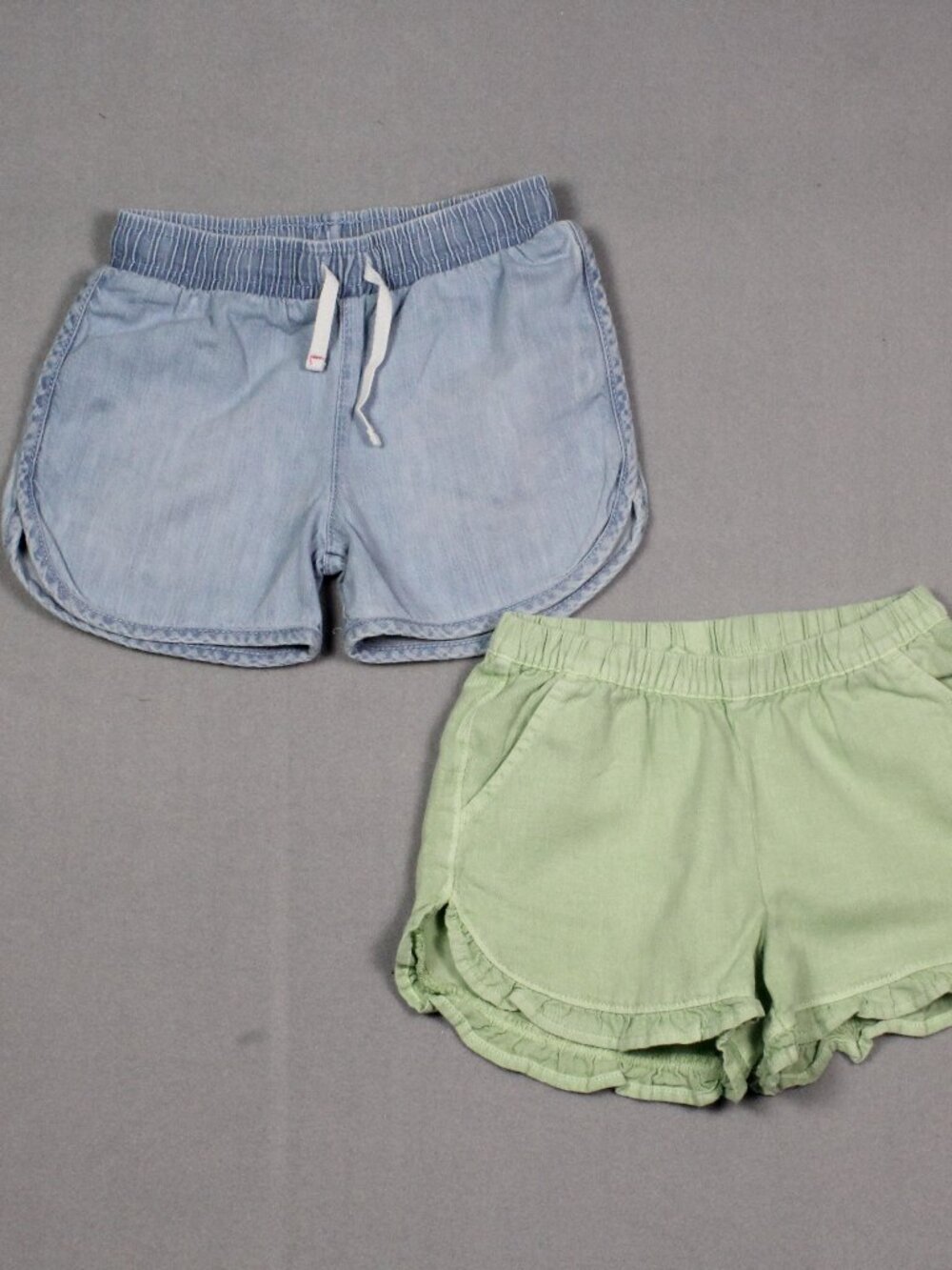 Cat & Jack 5T Girls 2pc Pull-On Shorts Bundle Blue Green Dolphin Hem